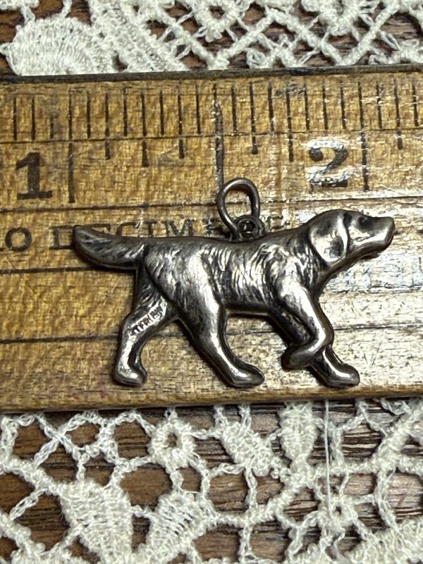 Sterliing Pointer Dog Charm Vintage
