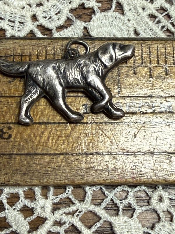 Sterliing Pointer Dog Charm Vintage