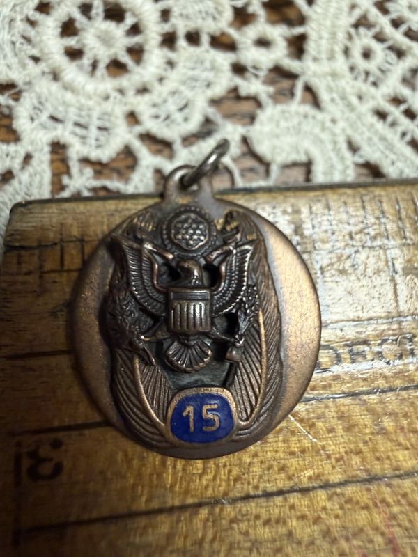 15 Year Service Military Bronze Charm w/ Enamel 15