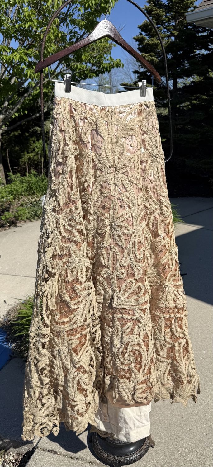 Repurposed Antique Lace &amp; Satin Victorian Skirt