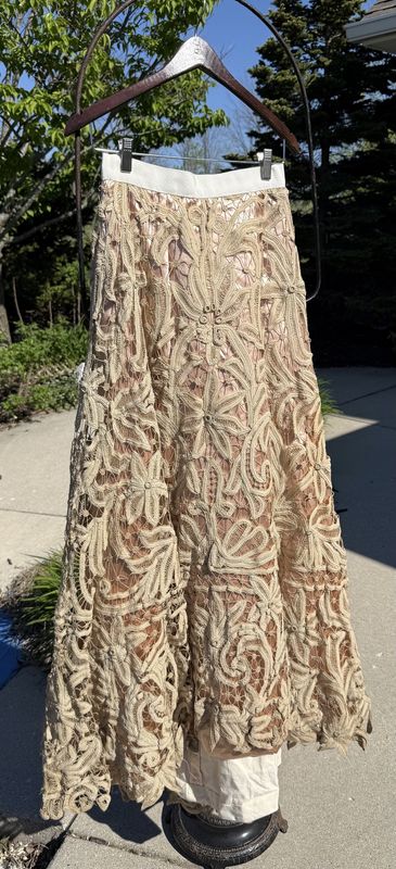 Repurposed Antique Lace &amp; Satin Victorian Skirt