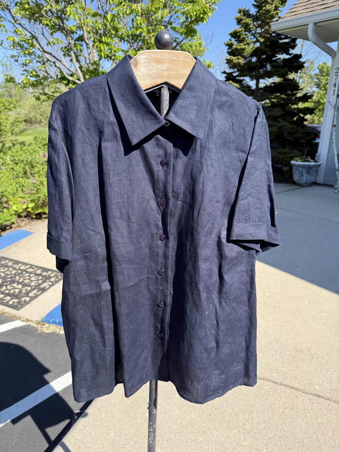 Tomatsu 100% Linen 18W Short Sleeve Blouse