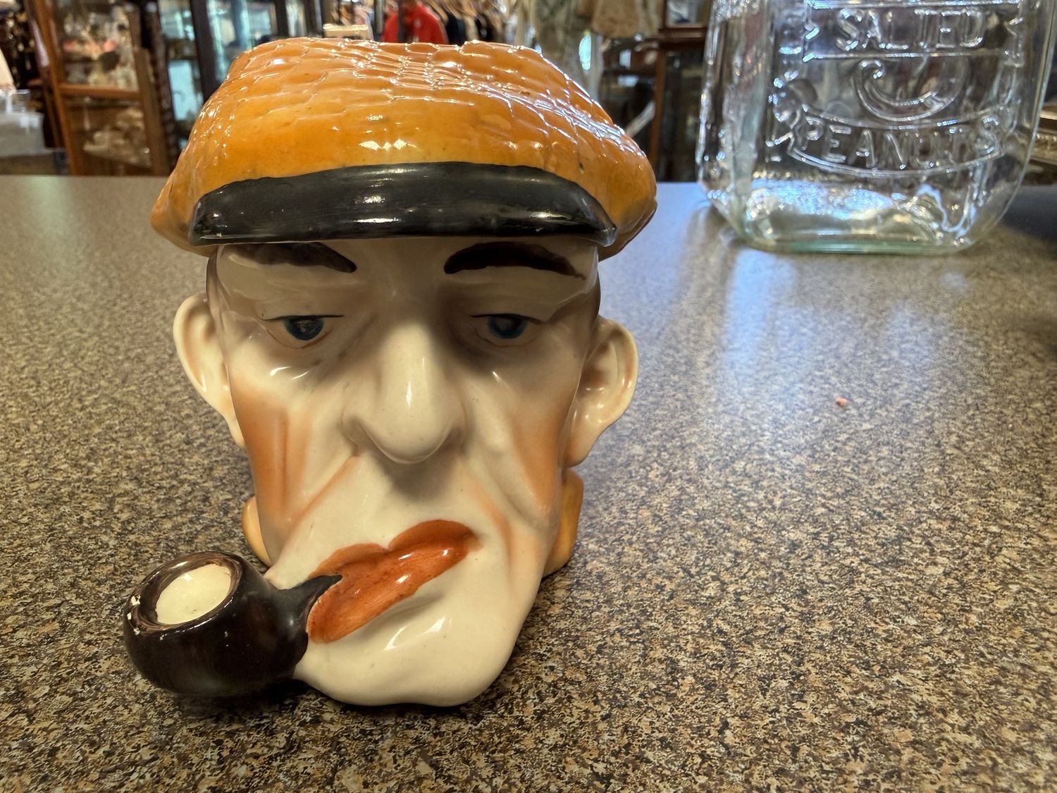 Czech Pottery Porcelain Humidor Sherlock Box with Hat Lid
