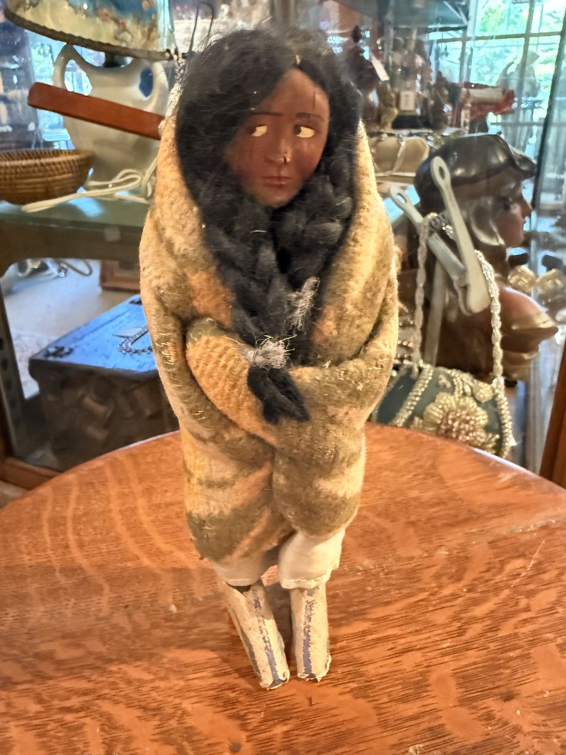 Antique Skookum Doll  Native American 8.5"