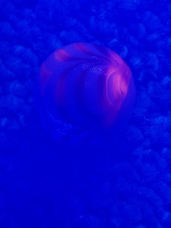 Vintage Cadmium Marble Glows under Black Light Akro Agate Peltier