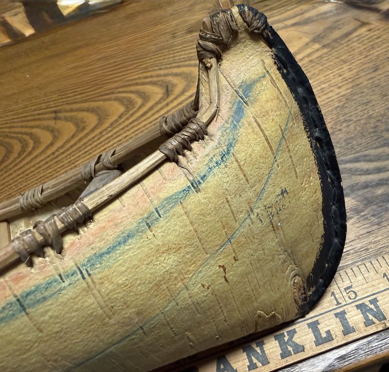 Birch Bark Canoe Hand Made 15" in Length