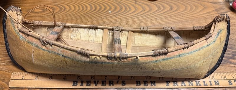 Birch Bark Canoe Hand Made 15" in Length