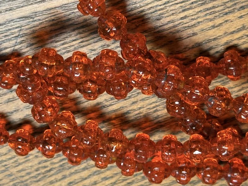 Vintage 1930s-40s German Glass Bead Necklace Orange