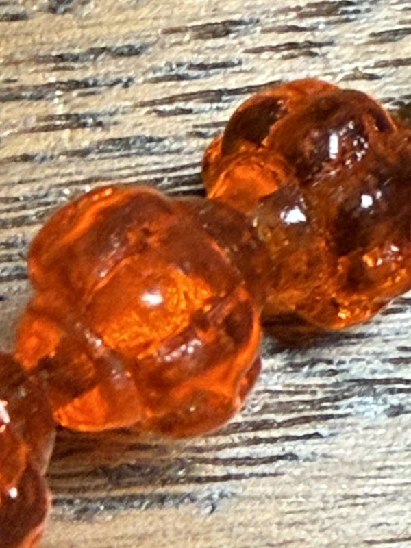 Vintage 1930s-40s German Glass Bead Necklace Orange