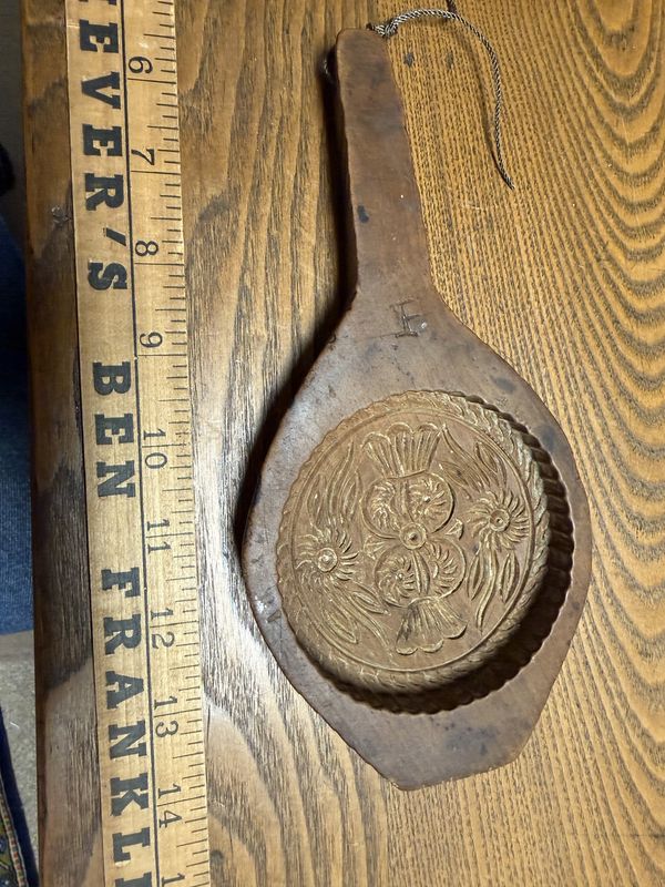 Primitive Carved Wood Butter Paddle