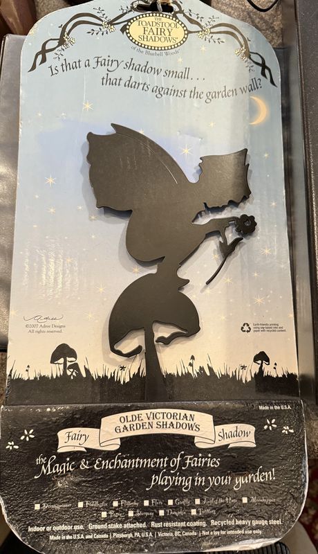 New NOS Victorian Style Pixie Fairies Garden Shadow Metal Cut Outs