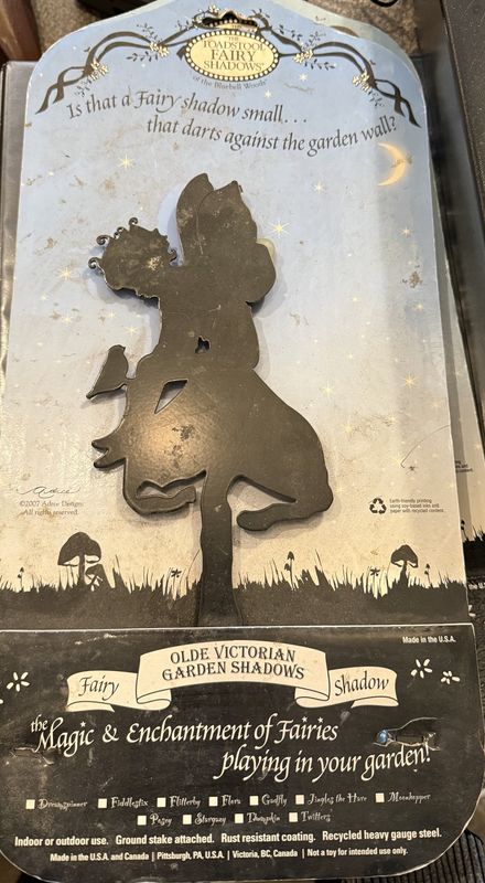 New NOS Victorian Style Pixie Fairies Garden Shadow Metal Cut Outs