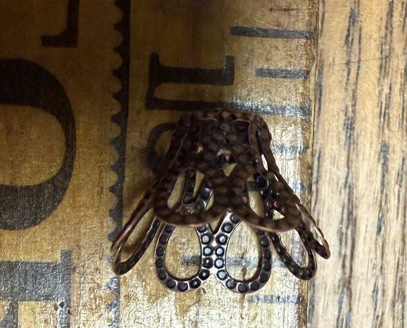 #69 EACH Antiqued Copper Filigree Bead Caps