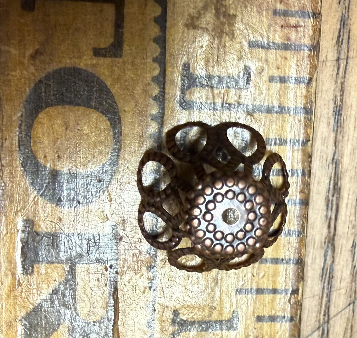 #69 EACH Antiqued Copper Filigree Bead Caps