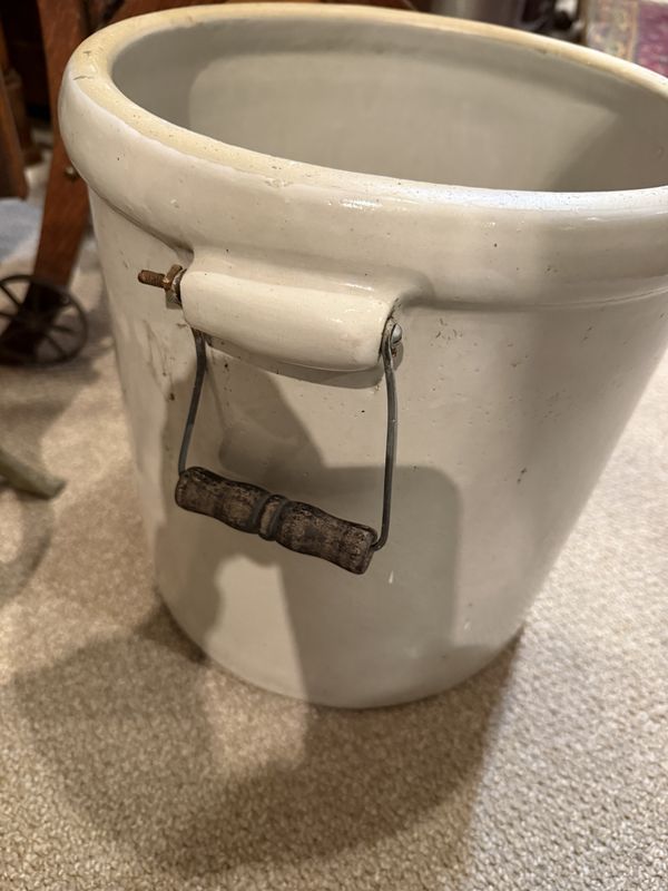 5 Gallon Red Wing Crock w/Bale Handles Wood