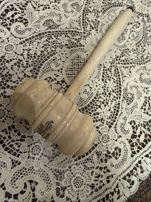 Heavy Carved Presentation Gavel With Black Graphics 1880-1881