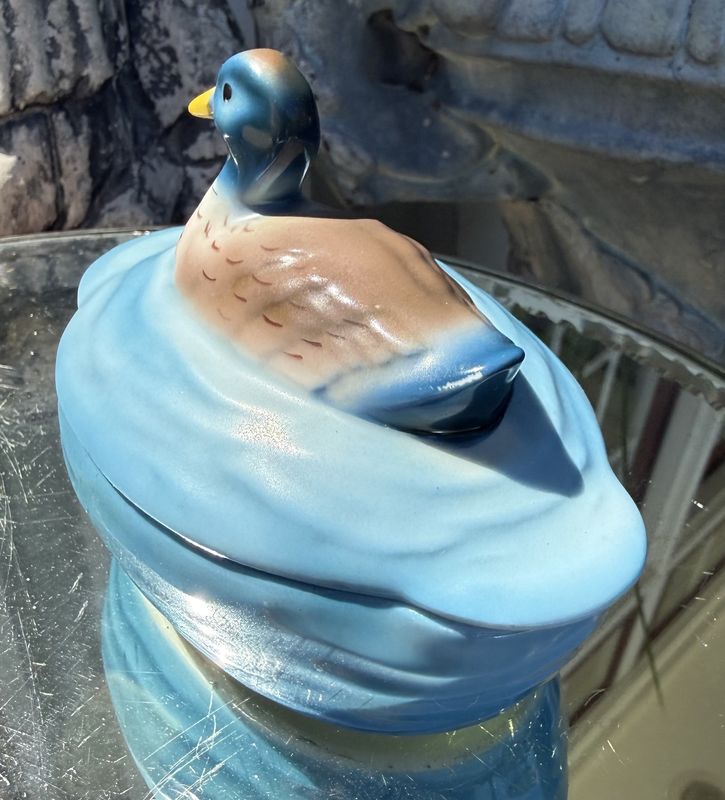 Vintage Czech Porcelain Duck Pate' Covered Dish