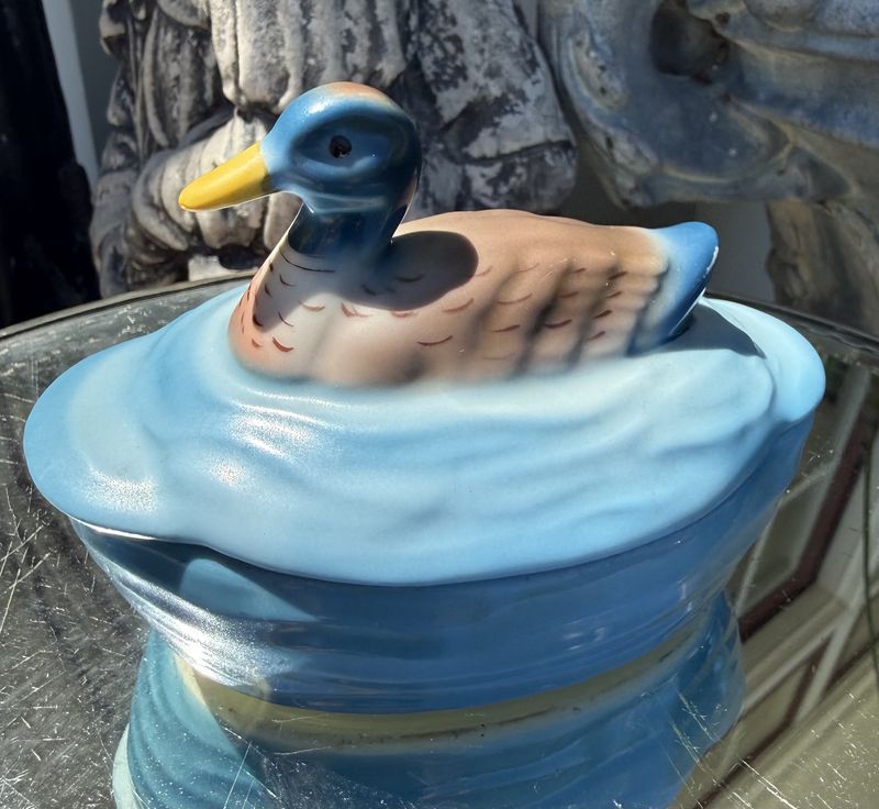 Vintage Czech Porcelain Duck Pate' Covered Dish