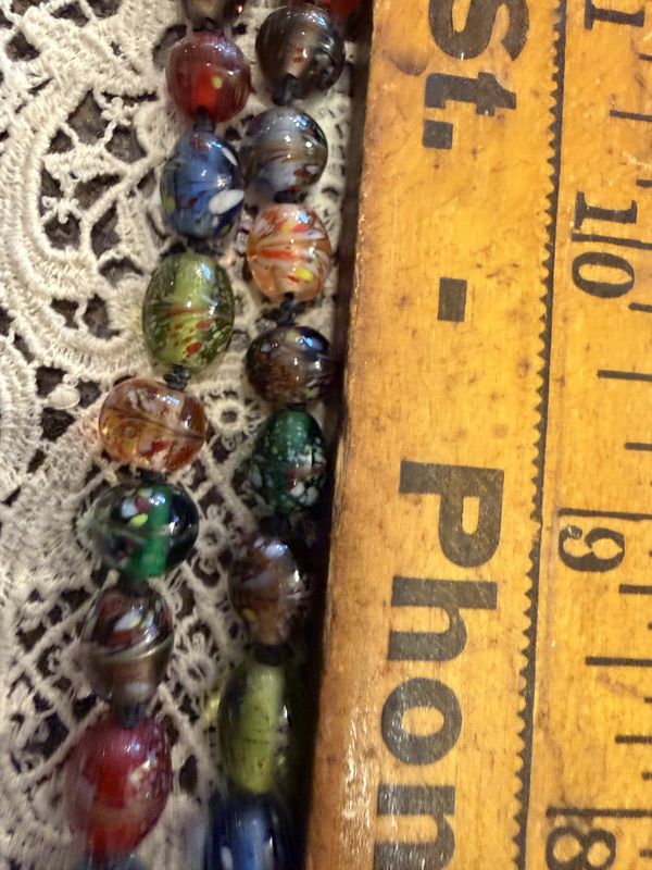 Hand Knotted Restrung Hand Made Glass Bead Necklace New Clasp