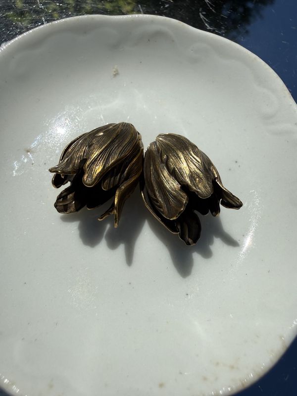 #70 Flower Antiqued Bronze Beads/Caps EACH