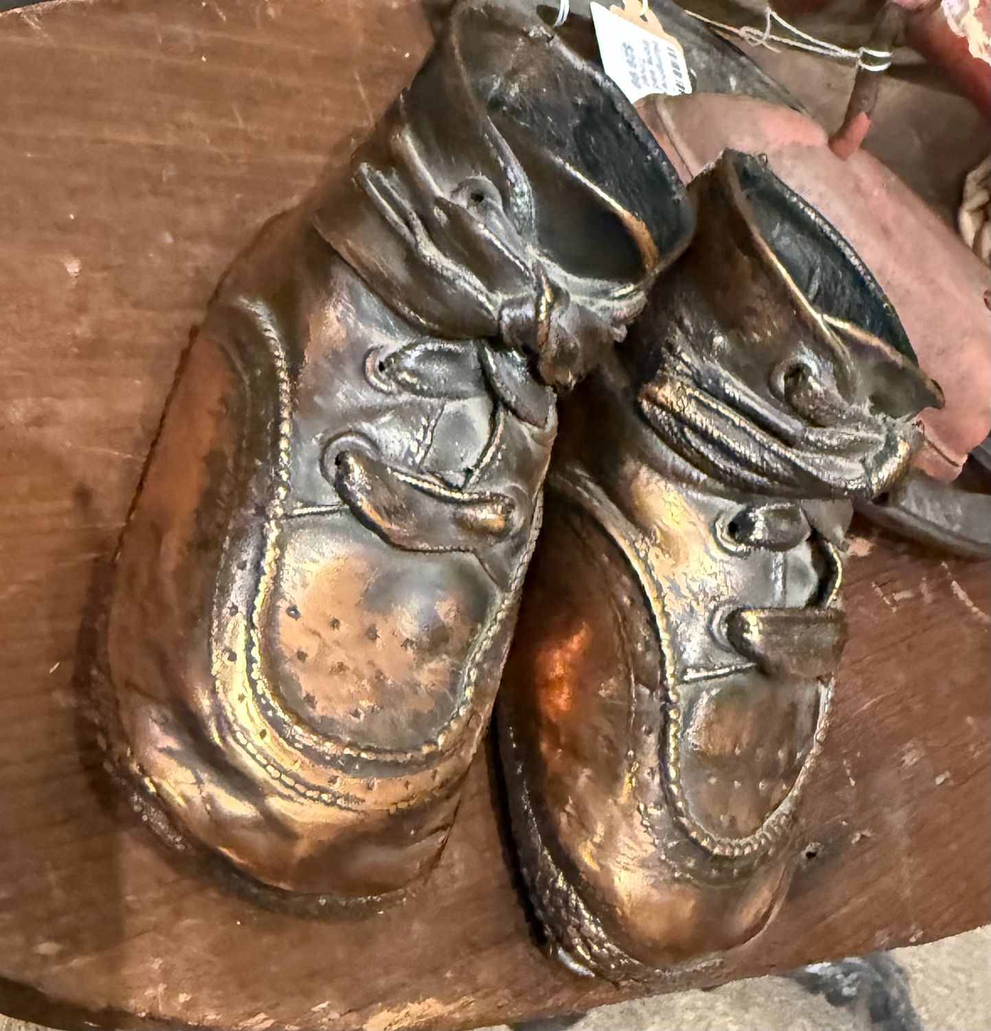 Pair of Copper Baby Shoes