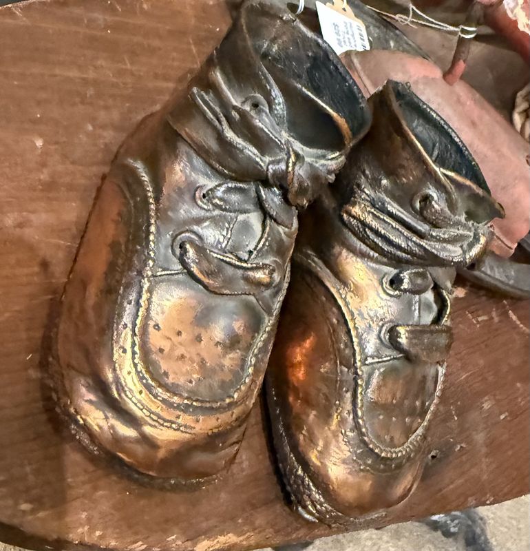 Pair of Copper Baby Shoes