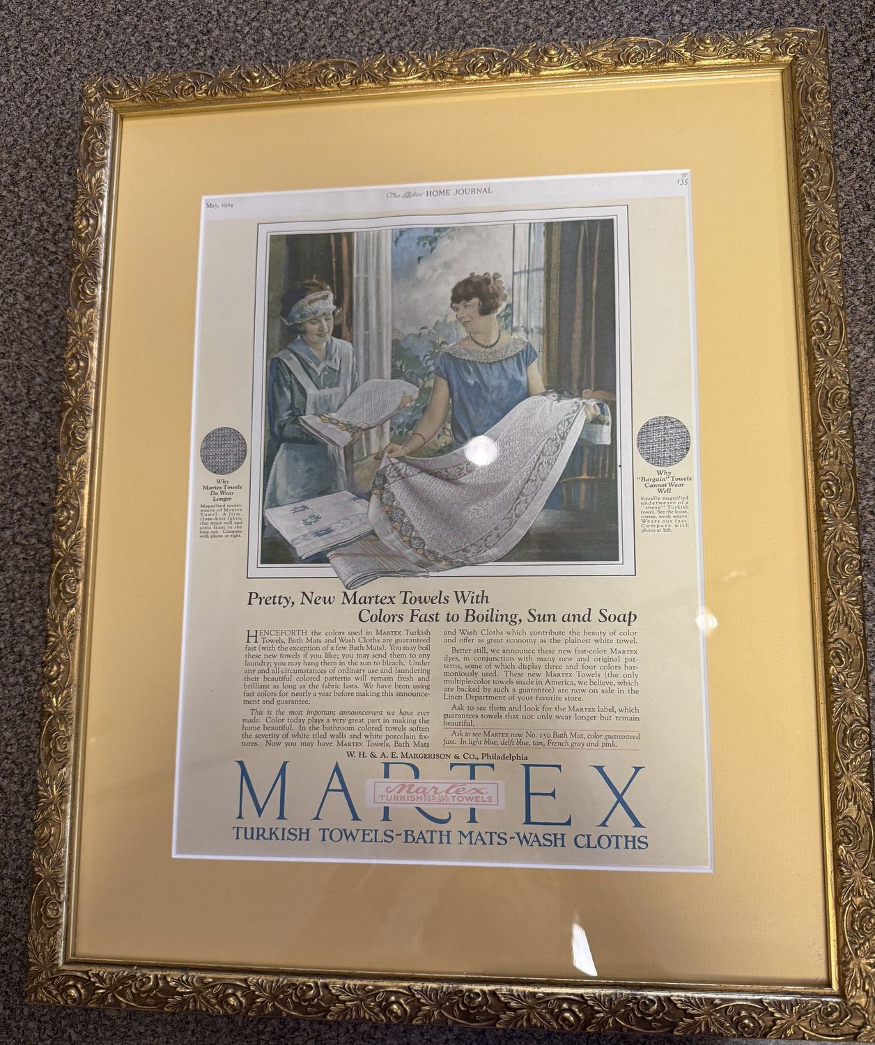 May, 1924 Magazine Page Advertisement Framed
