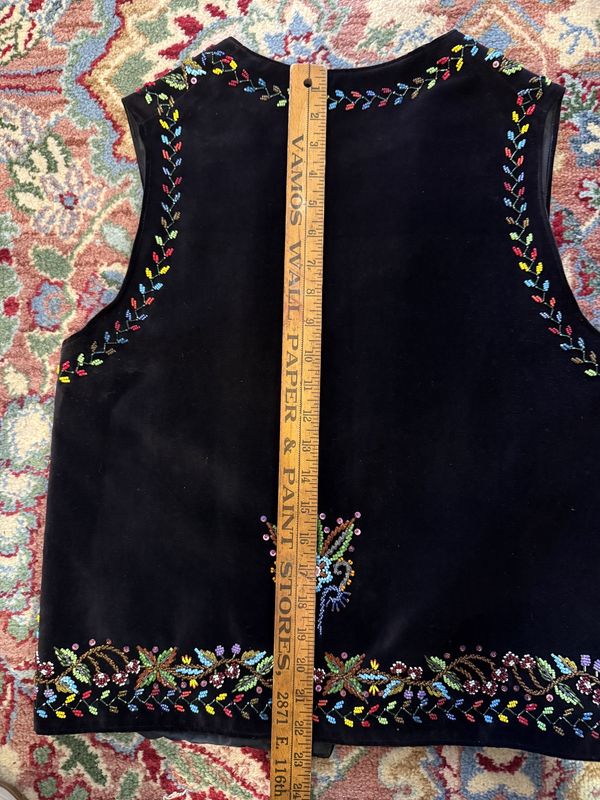 Vintage Elaborately Beaded Velvet Vest-Boho Ethnic