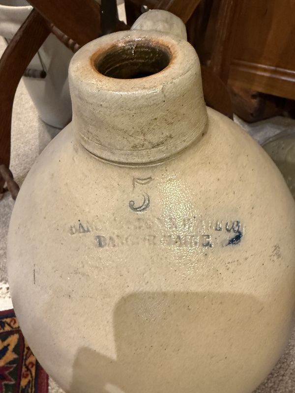 Bangor Maine Large Stoneware Jug 5 Gallon