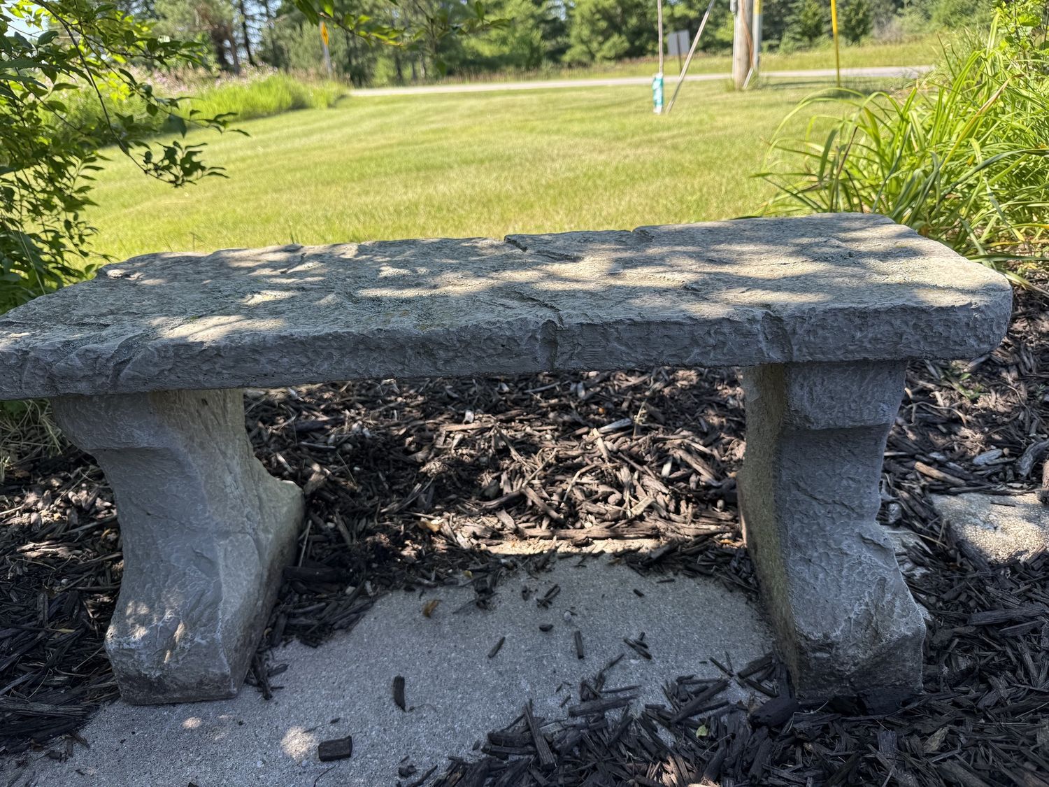 Stone 2 Person Garden Bench 3Pc