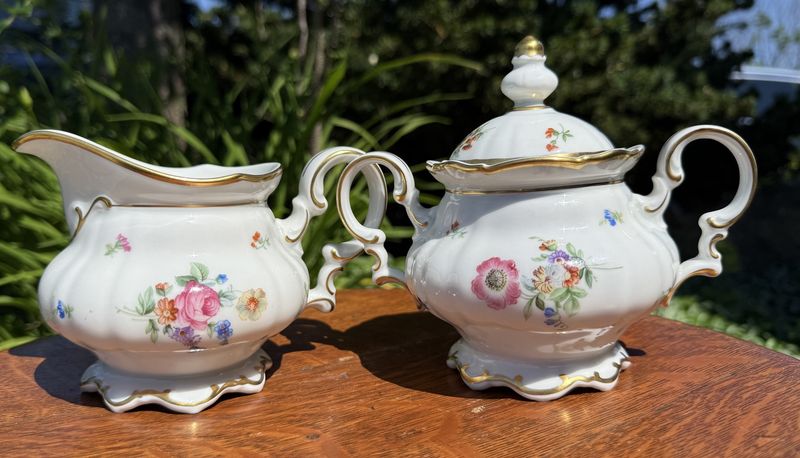Hutschenreuther Floral Cream and Sugar