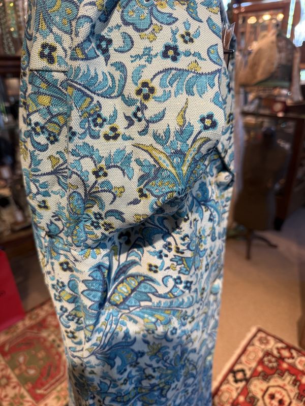 1960s Linen Travel Coats by Naman Blues Paisley Floral Jacket