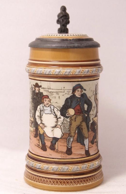 Mettlach V&amp;B Beer Stein Christian Warth 1899