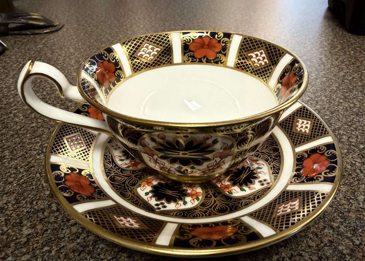Old Imari Royal Crown Imari Cup and Saucer 1128 1975 pattern