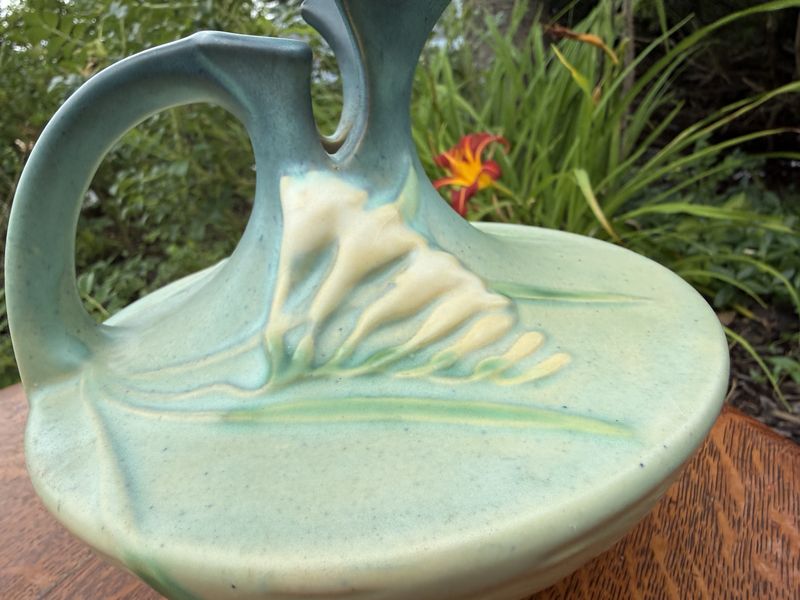 Roseville Pottery Vintage Pitcher Ewer Freesia w/Handle