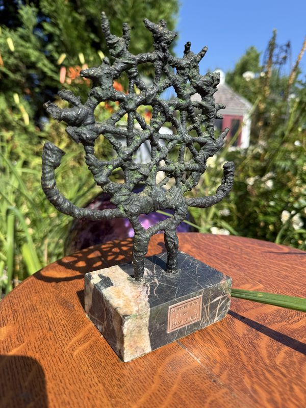Rami Brutalist Metal Sculpture on Marble