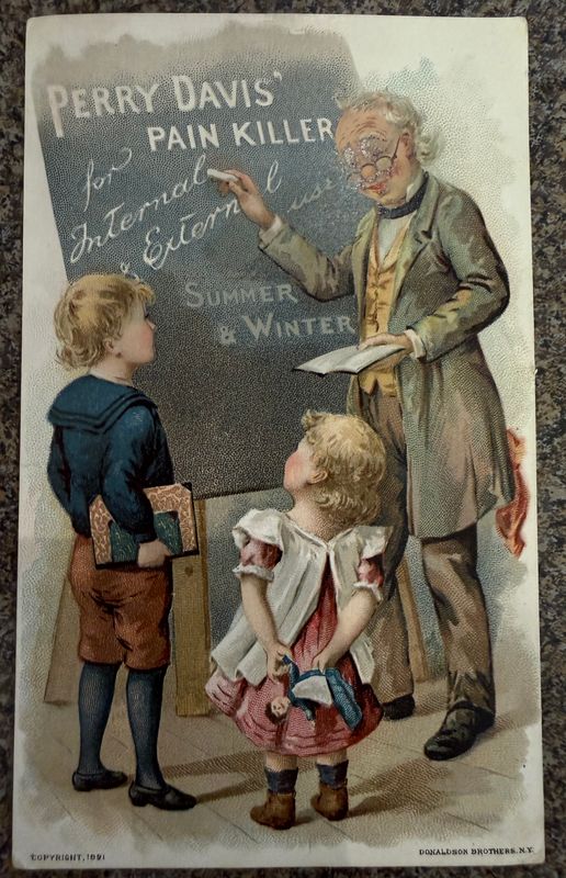 Perry Davis' Pain Killer Ephemera 1891 Pharmacy Advertising