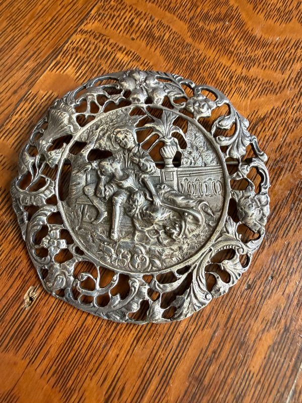 Sterling Cini Baroque Style Large Brooch