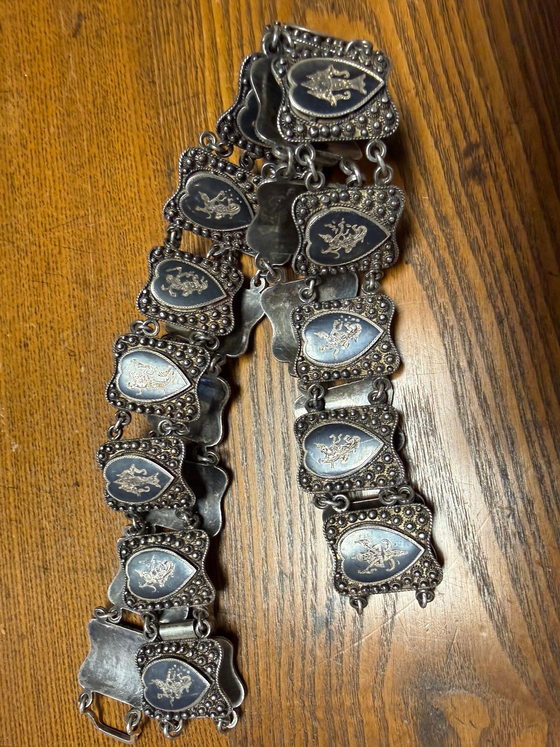 Thai Silver Heart Motif Belt