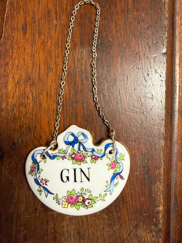 Royal Staffordshire Floral Porcelain Gin Decanter Tag