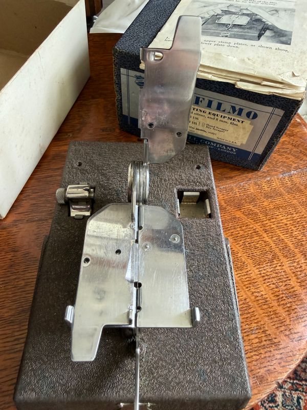 Bell &amp; Howell No. 136 Vintage 8mm Film Splicer Original Box and Papers