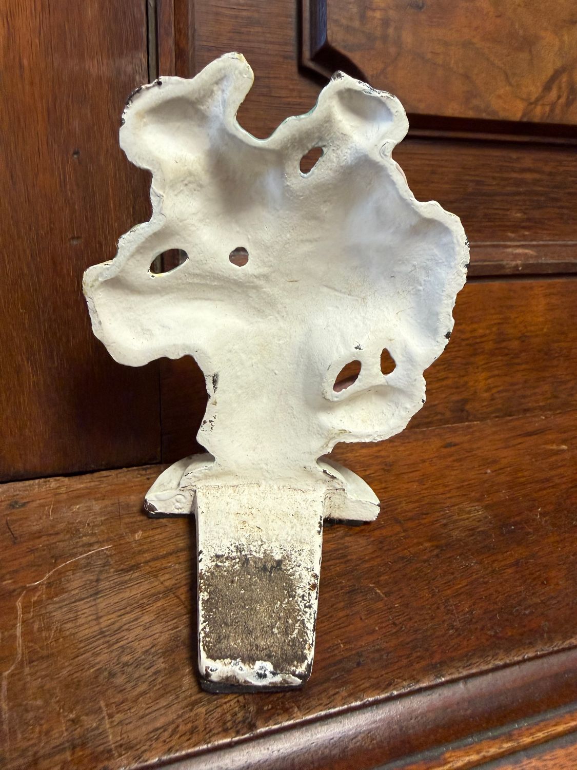 Floral Vintage Iron Door Stop Chippy Shabby