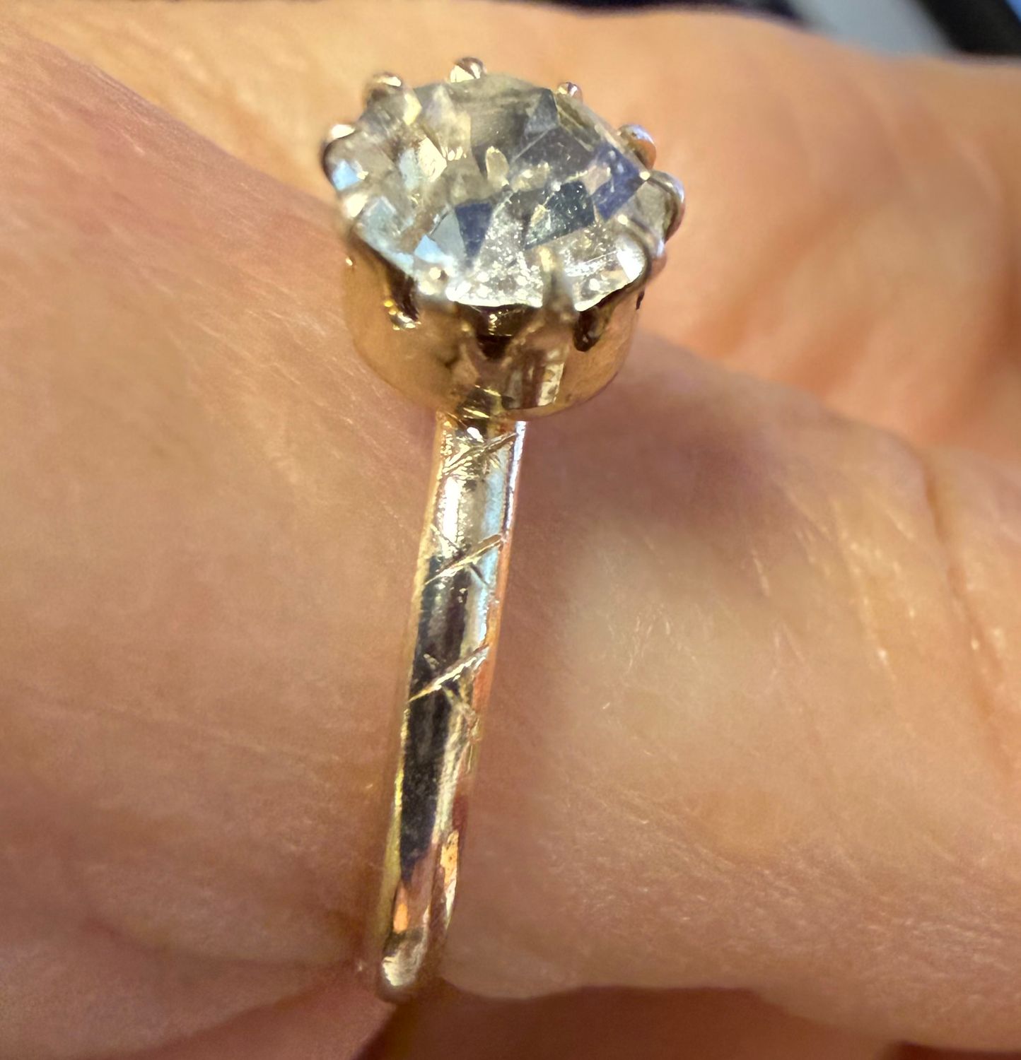 SZ 8.2 Vintage Germany Rhinestone Ring