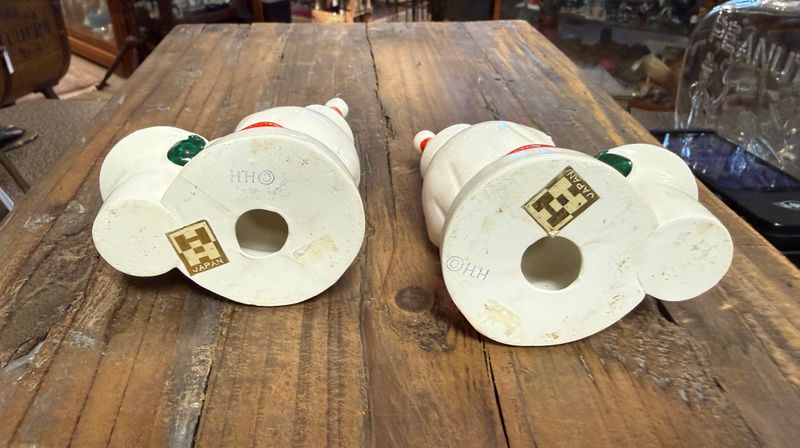 Howard Holt Mid-Century ceramic Santa Candlesticks
