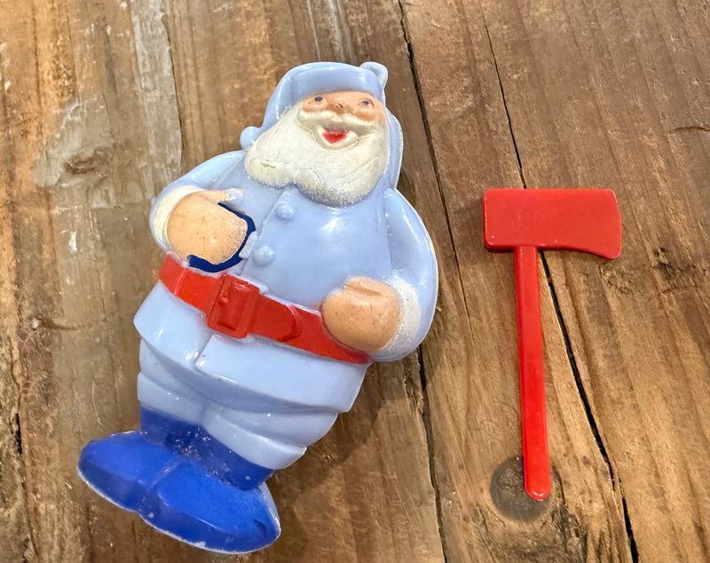 1950s Rosbro Plastic Santa's Helper Ornament with Ax