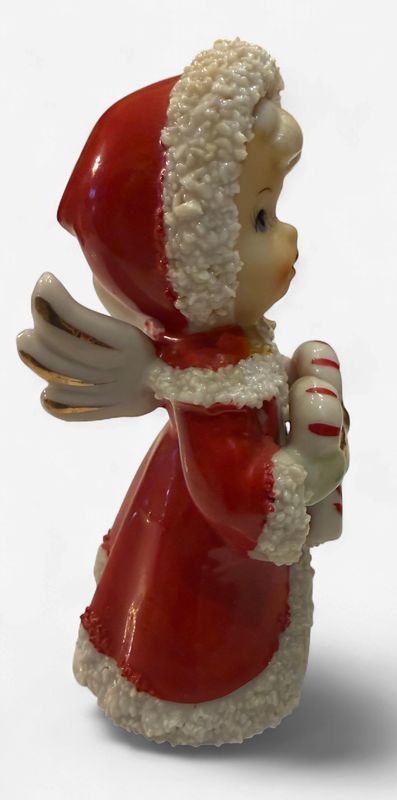 Enesco Christmas Angel Porcelain w/Candy Canes