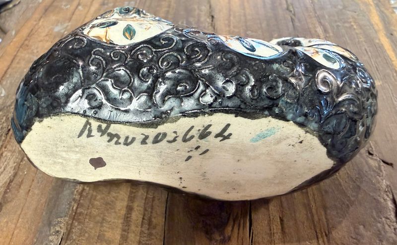 Majolica Turkish Slipper Hand Painted and Signed