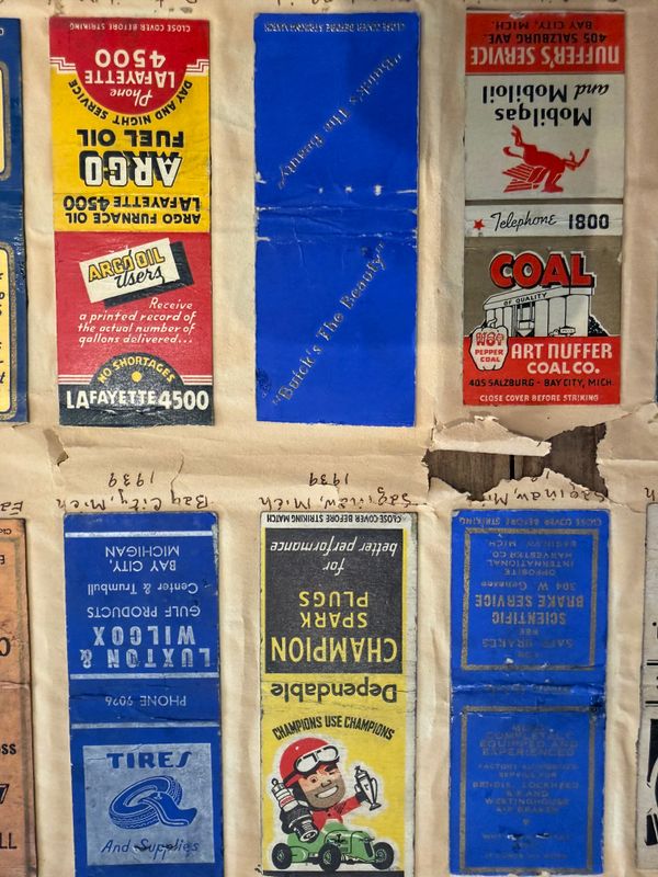 1939-1940s Petroliana Matchbook Cover Collection 2 Sided