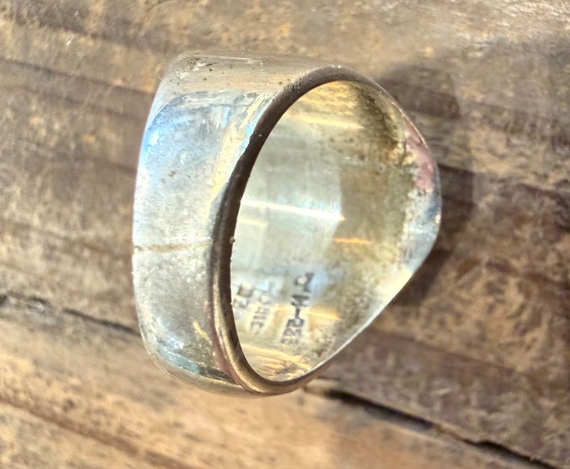 SZ 10 Turquoise Silver Ring TM283 Mexico .925