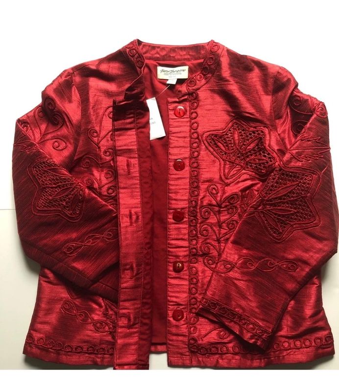 Norm Thompson Luxury Faux Dupioni Cocktail Jacket